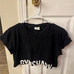 Gymshark Black Fraction Cropped Tee